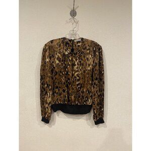 Amen Wardy Shirt Womens Medium Brown Leopard Animal Print Made In Italy Chic